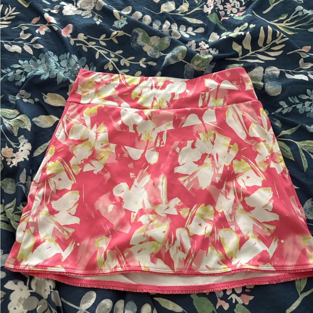 Grand Slam Pink and White Floral Mini golf athletic Skirt